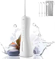 Power Cordless Water Flosser, Electric Rechargeable Battery Handheld IPX7 with 6 Modes & 4 Jet Tips Dental Oral Hygiene Irrigator Water Cleaner Floss Pick for Tooth/Teeth/Cleaning/Gums/Oral/Braces Care