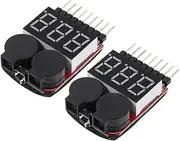 LALAFINA Multi-Battery Voltage Tester for 18s Lithium Low Voltage Alarm Sound Battery Measurement Control