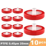 HPLC Syringe Filter PTFE 0.45 Micron Pore Size 25mm Diameter Non-Sterile 10 Pack
