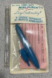 Vtg Can-Do Mini-Punch Loop Embroidery Needle NOS NIP #220 & xtra Threaders