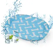 Tedi's Dog Cooling Mat for Dogs,Outdoor Cooling Dog Bed Waterproof with Pillow,Non-toxic Gel,Pet Self Cooling Pad for Small Medium Large Cats,Dogs,Summer Ice Cool Pet Pads for Crate Kennel,Blue