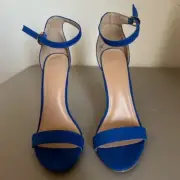 Charlotte Russe Rebekah Women's Blue Ankle Strap Stiletto High Heels 8