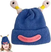 [Generic] Tentacle Knitted Hats - Light Up Winter Knit Hat with Retractable Tentacles | Sausage Mouth Design Light Up Beanie Tentacles Hats for Boys and Girls, Cold Weather Blue