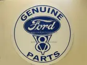 FORD Blue Oval V-8 Genuine Parts 12" Tin Sign Garage Man Cave Mustang
