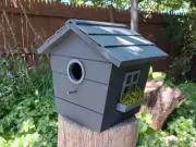 French Quarter Style Birdhouse with Shingled Roof - Black with Dark Grey Trim