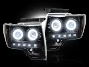 Recon SMOKED Projector Headlights Ford F150 & Raptor 09-13 CCFL Technology (for: Ford)