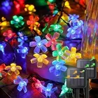Solar Flower String Lights, 2 Pack 21FT 50LED Solar Fairy Lights Outdoor Waterpr