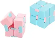 Infinity Cube Fidget Cube Toy Infinite Magic Cube Infinity Cube Fidget Toy Cheap Unzip Toy Birthday Present Gifts (Blue+Pink)