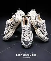 xVESSEL G.O.P. Lows Mixed Tweed 吳建豪 解構鞋 帆布鞋 厚底 增高 男女 S22X40B