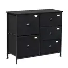 Levede Chest of 5 Drawers Storage Cabinet Dresser Lowboy Organizer Suede Drawer