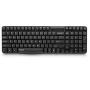 Rapoo E1050 Anti-Splash MULTIMEDIA HOTKEY Keyboard - Black 2.4G Standard Wireless with up to 10-meter working range [E1050]