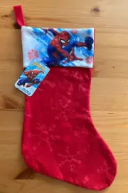 Marvel SPIDER-MAN Super Hero Christmas Stocking Grupo Ruz Snowflake NEW w/ Tags!