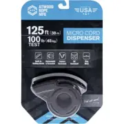 Atwood Rope MFG Mini TRD Micro Cord Black Dispenser 125ft 100lb Test