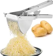 Heavy Duty Potato Ricer, Stainless Steel Professional Kitchen Tool for Mashed Potatoes and Ricer, Mash Potato Masher for Creamy Mashed Potatoes (Silver)