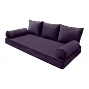 V3 Velvet Daybed Mattress Pillow Cover Complete Set Contrast Pipe Full AD339