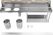 Hanging Rack Wall Mount, Wall Mounted Rack Aluminium Alloy Wall Utensil Organizer with Dual Chopstick Holder for Kitchen ﻿