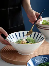 在飛比找樂天市場購物網優惠-日式陶瓷大號面碗創意家用拉面碗斗笠碗泡面碗湯碗單個碗餐具斗笠