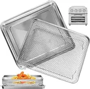 Air Fryer Tray Replacement for Cuisinart TOA-28 AFR-25 Toaster Air Fryer Convection Oven, 10.7 * 9.8'' Non-stick Mesh Air Fryer Steel Basket Wire Rack Accessories Parts, Dishwasher Safe