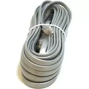 25' Foot Telephone Modular Line Cord Silver 4Wire RJ-11 Flat Cord New 1-Pack
