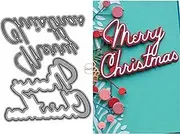 DzIxY Shadow Merry Christmas Words Metal Cutting Dies for Card Making Kit Embossing Paper Die Cuts Set Scrapbook Stencils Supplies Machine Templates