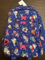 VERA BRADLEY ESSENTIAL COMPACT BACKPACK Catnip Christmas New