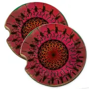 Trippy Toads Wood Car Coaster Gift Set fit Car & Truck Cup Holder