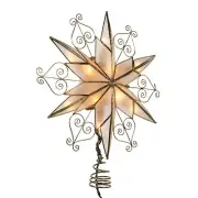 Kurt Adler UL3110 10-Light 6-Point Capiz Star Treetop with Scroll Design