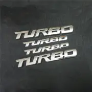 2x Small + 2x Big Chrome TURBO Silver Metal Decal Emblem Sticker Badge Sport Car (for: Renault)