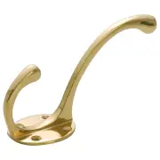 12.5cm Plain Hat &amp; Coat Hook, Polished Brass