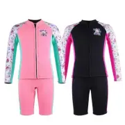 2.5mm Girls Split Diving Suit Surfing Wetsuit Long Sleeve Clothes Short Pants
