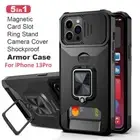 Mens Wallet Case Card Holder with Rotate Ring and Kickstand for iPhone 13Pro 6.1
