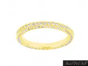 Genuine 1.05Ct Round Diamond Wedding Eternity Band Ring w/ Accents 14k Gold H SI
