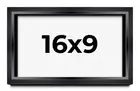16x9 Shadow Box Frame Black | 1.25 inches Deep Real Wood Contemporary Shadowbox