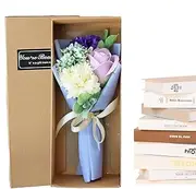 Scented Soap Flower Bouquet - Scented Forever Carnation Rose Bouquet with Gift Box, Bath Soap Scented Flower for Wedding | Mother's Day, Anniversary, Decoration Gift