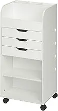 Honey-Can-Do CRT-06345 Rolling Craft Storage Cart with 3-Drawers, White, 15.91" x 33.62"