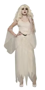 Rubies Witch Dress Up Sheer Top With Belt White - Size Standard Adults/Womens