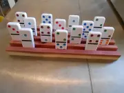 Set of 4 Cedar Hand Crafted 4 Row Domino Holders