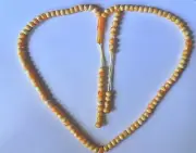Orange Tasbih Rosary New Tasbeeh MISBAHA WORRY 99 BEADS With 2 Counter Beads