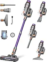 Cordless Vacuum Cleaner, Powerful Battery Vacuum Cleaner with Strong Suction Power, Lightweight and Rechargeable, Portable Vacuum Cleaner for Carpets, Hard Floors, Pet Hair, Home and Car