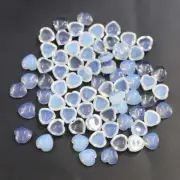 100PCS Opal Stone 10mm Heart Shape Cab Cabochons DIY Jewelry Making No Holes