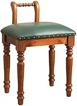 Footstool Dressing Table Dressing Table upholstered Bench Chair Makeup seat Baroque Piano Chair (Color: Green)