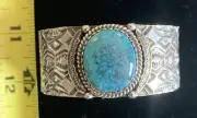 Kevin Ramone -Navajo - Blue Moon Turquoise Cuff Bracelet Sterling Silver