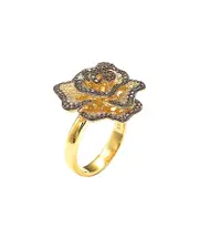 Suzy Levian Plated CZ Flower Ring