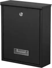 Dalmbox Locking Mailbox Wall Mount, Mounted with Key Lock, Black