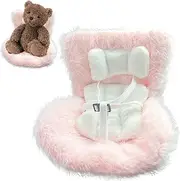Cute Plush Air Vent Clips, Toy Car Seat With Adjustable Seat Belt, Small Doll Protectors Chair Car Ornament With Vent Clips & Fragrant Tablets For Display Doll Collectors