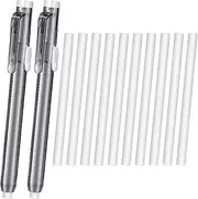 12 Pieces Retractable Mechanical Eraser Pen Bulks Retractable Mechanical Stick Eraser Refill for Teacher Gifts Painting Writing Office Daily Study (Clear Black)