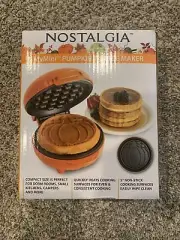 Nostalgia My Mini Pumpkin Waffle Maker - Compact Size - 5” Non-Stick New In Box