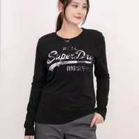 在飛比找momo購物網優惠-【Superdry】女長袖 長T 迷彩立體感logo 純棉 