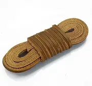 LolliBeads (TM) 3mm Flat Genuine Leather Shoe Lace Boot Lacing Strip Cord Braiding String Light Brown(72 Inches)