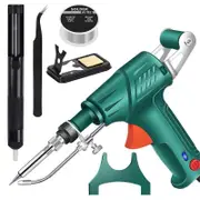 Internally Heated Industrial Laser Welding Tools, Multi-Function Soldering Iron Soldering Gun Set, Automatic Corded Solder Iron Green EU plug